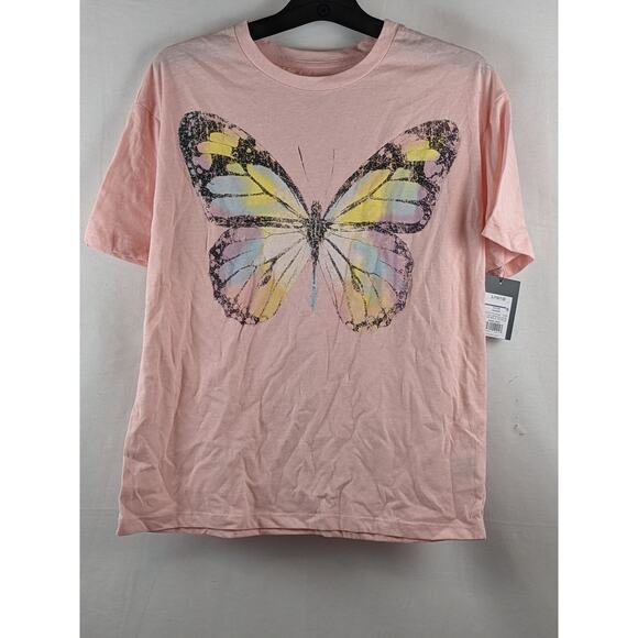 Art Class Oversized Butterfly Short Sleeve T-Shirt Pink‎ L 10/12 Pastel Relaxed - Picture 1 of 7